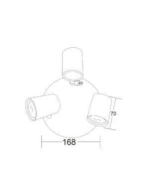 ΣΠΟΤ ΡΟΖΕΤΑ ΜΑΥΡΟ ΜΑΤ 3ΧGU10 ORFEAS ACA DECOR – SUH1893PB