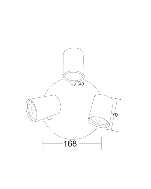 ΣΠΟΤ ΡΟΖΕΤΑ ΜΑΥΡΟ ΜΑΤ 3ΧGU10 ORFEAS ACA DECOR – SUH1893PB