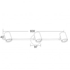 ΣΠΟΤ ΜΑΥΡΟ ΜΑΤ 3ΧGU10 ORFEAS ACA DECOR – SUH1893TB