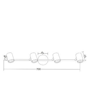 Σποτ IIII Μαύρο ΜΑΤ 4ΧGU10 ACA DECOR  – SUH1894TB