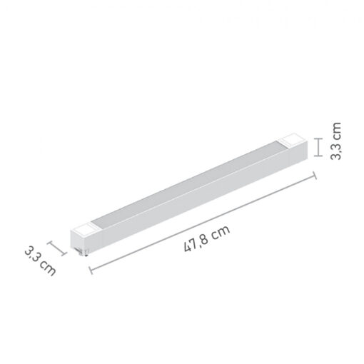 InLight Γραμμικό φωτιστικό LED 35W 3000K για μονοφασική ράγα σε λευκή απόχρωση D:60cmX3,3cm (T02701-WH)
