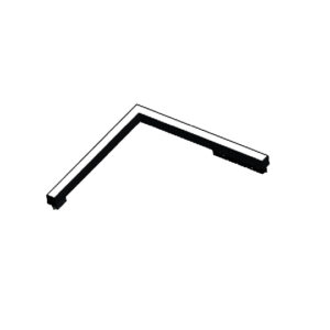 InLight Γραμμικό φωτιστικό γωνία LED 24W 4000K για μαγνητική ράγα σε μαύρη απόχρωση D:30cmX30cm (T05702-BL)