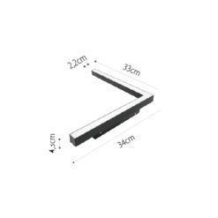 InLight Γραμμικό φωτιστικό γωνία LED 24W 3000K για μαγνητική ράγα σε μαύρη απόχρωση D:30cmX30cm (T05701-BL)