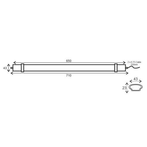 LED Γραμμικό Στεγανό Φωτιστικό 71cm 18W ACA 1570lm 120° 4000K IP66 – TETE1840