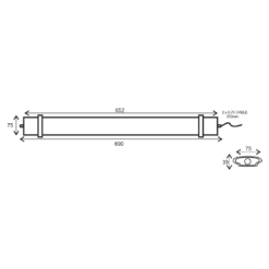 Led Γραμμικό Στεγανό Φωτιστικό 69cm 30W 4000K 230VAC 2760lm IP66 ACA – TETE3040