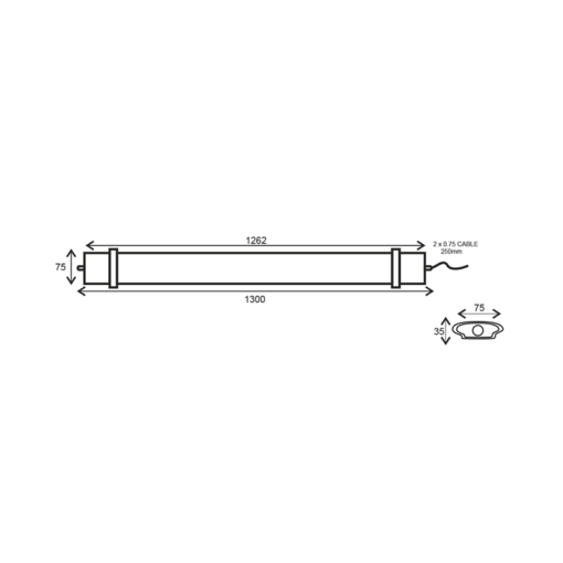 LED Γραμμικό Στεγανό Φωτιστικό 126cm 60W ACA 5800lm 120° 6000K IP66 – TETE6065