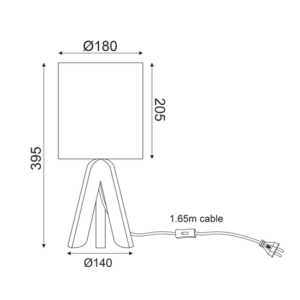 ACA DECOR  – Επιτραπέζιο Φωτιστικό 1ΧΕ14 Ξύλο + Εκαι Αμπαζούρ Φ18XH40cm