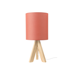 ACA DECOR  – Επιτραπέζιο Φωτιστικό 1ΧΕ14 Ξύλο + Εκαι Αμπαζούρ Φ18XH40cm
