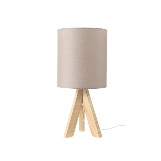 Επιτραπέζιο Φωτιστικό 1ΧΕ14 Ξύλο+ Παλ Καφέ Αμπαζούρ Φ18XH40cm ACA DECOR – TF176721TLB