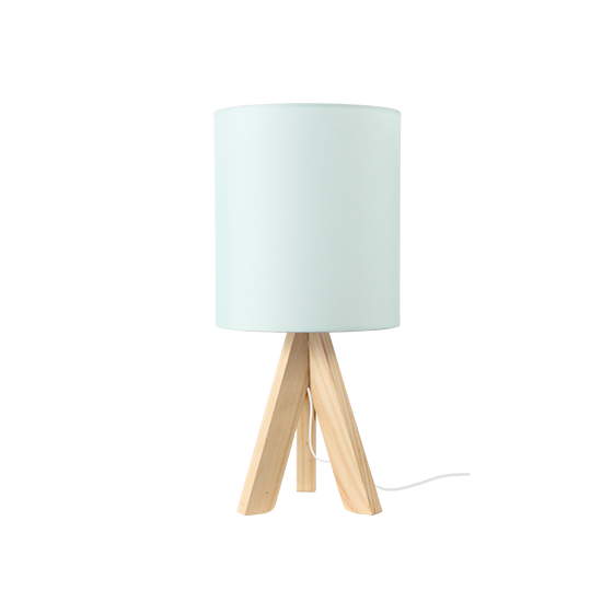 Επιτραπέζιο Φωτιστικό 1ΧΕ14 Ξύλο + Παλ Μέντα Αμπαζούρ Φ18XH40cm ACA DECOR – TF176721TPM