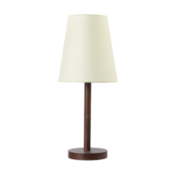 ACA DECOR – Επιτραπέζιο Φωτιστικό 1ΧΕ14 Ξύλο + Μπεζ Αμπαζούρ Φ18XH39cm