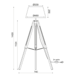 ACA DECOR   – Επιδαπέδιο Φωτιστικό 1ΧΕ27 Ξύλο + Μαύρο Αμπαζούρ+Ορείχαλκο Μέταλλο TF17701FBBB