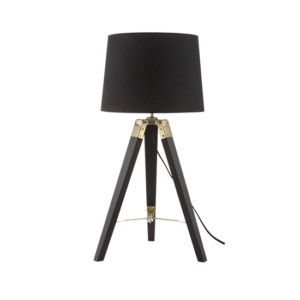 ΕΠΙΤΡΑΠΕΖΙΟ ΦΩΤΙΣΤΙΚΟ 1ΧΕ27 ΞΥΛΟ+ΜΑΥΡΟ ΑΜΠΑΖΟΥΡ+ΟΡΕΙΧΑΛΚΟ ΜΕΤΑΛΛΟ Φ30XH65CM MOUSSE ACA DECOR  – TF17701TBBB