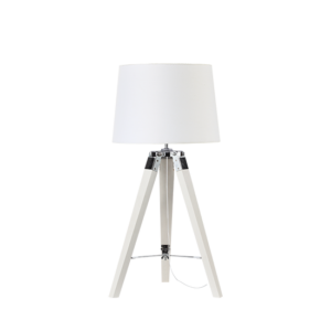 ΕΠΙΤΡΑΠΕΖΙΟ ΦΩΤΙΣΤΙΚΟ 1ΧΕ27 ΞΥΛΟ+ΛΕΥΚΟ ΑΜΠΑΖΟΥΡ+ΧΡΩΜΙΟ ΜΕΤΑΛΛΟ Φ30XH65CM MOUSSE ACA DECOR  – TF17701TWCW