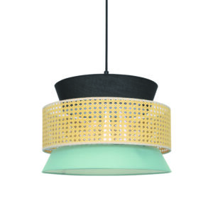 ΚΡΕΜΑΣΤΟ ΦΩΤΙΣΤΙΚΟ 1ΧΕ27 NISYROS ΜΑΥΡΟ-ΒΕΡΑΜΑΝ ΥΦΑΣΜΑ+ΨΑΘΑ ΡΑΤΑΝ D40CM ACA – TF20841P