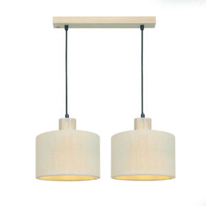 ΚΡΕΜΑΣΤΟ ΦΩΤΙΣΤΙΚΟ  2ΧΕ27 CHIOS ΚΡΕΜ ΥΦΑΣΜΑ+ΞΥΛΟ 50X22XH130CM ACA – TF20862PC