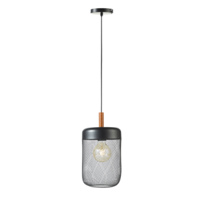 ΚΡΕΜΑΣΤΟ ΦΩΤΙΣΤΙΚΟ 1ΧΕ27 ΜΑΥΡΟ ΜΕΤΑΛΛΙΚΟ+ΞΥΛΟ D20XH154CM PAROT ACA DECOR  – TF501P20BK