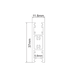 ΜΙΝΙ ΜΑΓΝΗΤΙΚΗ ΡΑΓΑ UP/DOWN 24V DC 2Μ ΜΑΥΡΗ ACA – TMUD2MB