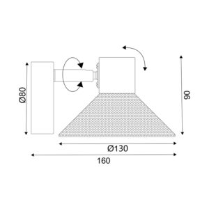 ΕΠΙΤΟΙΧΟ Φ/Σ 1ΧΕ14 PALOMA ΛΕΥΚΟ ΜΕΤΑΛΛΙΚΟ 16X13X9CM ACA – TNK2831SW