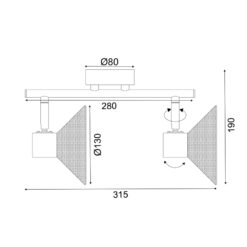 ΕΠΙΤΟΙΧΟ Φ/Σ 2ΧΕ14 PALOMA ΛΕΥΚΟ ΜΕΤΑΛΛΙΚΟ 32X13X19CM ACA – TNK2832SW