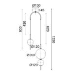 ΚΡΕΜΑΣΤΟ ΦΩΤΙΣΤΙΚΟ LED 15W 3000K 1500LM AMELIA ΜΑΥΡΟ ΜΕΤΑΛΛΙΚΟ+ΛΕΥΚΟ ΓΥΑΛΙ D37XH130CM ACA – TNK323LED15P