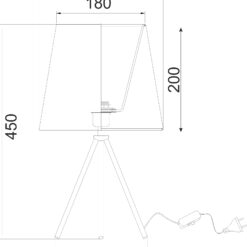 Πορτατίφ Τρίποδας Μαύρο 1xE27 ACA DECOR – TNK75090BK1T