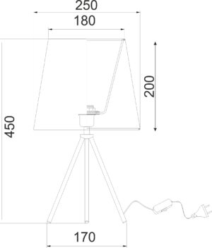 Πορτατίφ Τρίποδας Μαύρο 1xE27 ACA DECOR – TNK75090BK1T