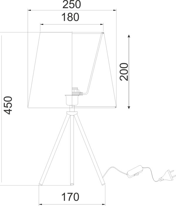 Πορτατίφ Τρίποδας Μαύρο 1xE27 ACA DECOR – TNK75090BK1T