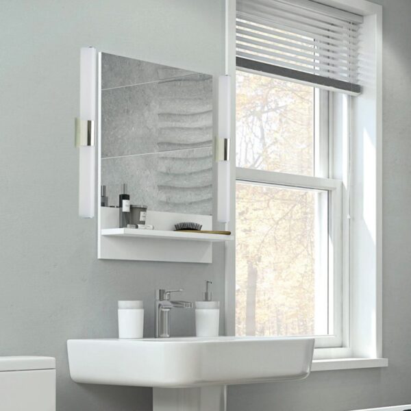 Επίτοιχο Φωτιστικό LED 13W IP44 Λευκό + Χρώμιο ACA DECOR  Θερμό Λευκό 3200K – TNK7518013W