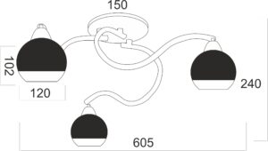 Φωτιστικό Οροφής 3ΧE27 Γυαλί Χρώμιο – Διάφανο ACA DECOR- TNK81444CR3H