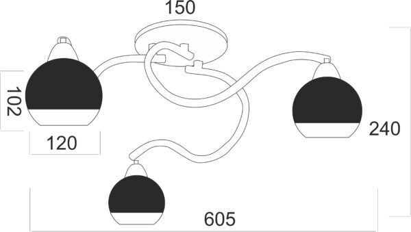 Φωτιστικό Οροφής 3ΧE27 Γυαλί Χρώμιο – Διάφανο ACA DECOR- TNK81444CR3H