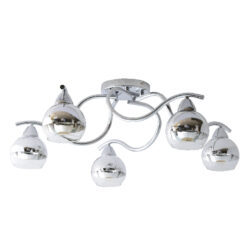 Φωτιστικό Οροφής 5ΧE27 Γυαλί Χρώμιο – Διάφανο ACA DECOR  – TNK81444CR5H