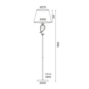 Φωτιστικό Δαπέδου 1ΧΕ27 Μεταλλικό Χρυσοχάλκινο + Μαύρο Ύφασμάτινο Αμπαζούρ ACA DECOR – TNK81490CG1F