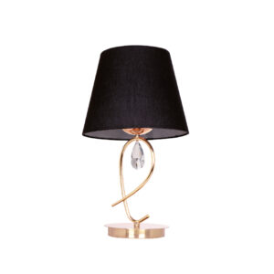 Πορτατίφ 1ΧΕ27 Μεταλλικό Χρυσοχάλκινο + Μαύρο Ύφασμάτινο Αμπαζούρ ACA DECOR  – TNK81490CG1T