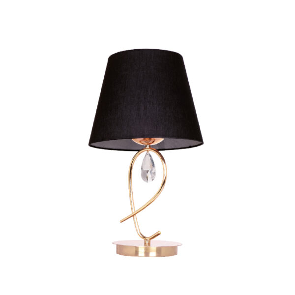 Πορτατίφ 1ΧΕ27 Μεταλλικό Χρυσοχάλκινο + Μαύρο Ύφασμάτινο Αμπαζούρ ACA DECOR  – TNK81490CG1T