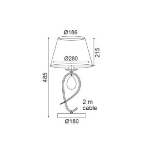 Πορτατίφ 1ΧΕ27 Μεταλλικό Χρυσοχάλκινο + Μαύρο Ύφασμάτινο Αμπαζούρ ACA DECOR  – TNK81490CG1T