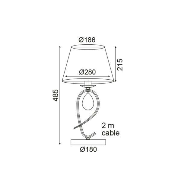Πορτατίφ 1ΧΕ27 Μεταλλικό Χρυσοχάλκινο + Μαύρο Ύφασμάτινο Αμπαζούρ ACA DECOR  – TNK81490CG1T
