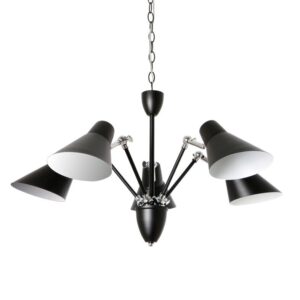 Κρεμαστό Φωτιστικό Οροφής με Ρυθμιζόμενες Κεφαλές 5xE27 Ø720 Μεταλλικό Μαύρο-Λευκό ACA DECOR – TNK854575PB