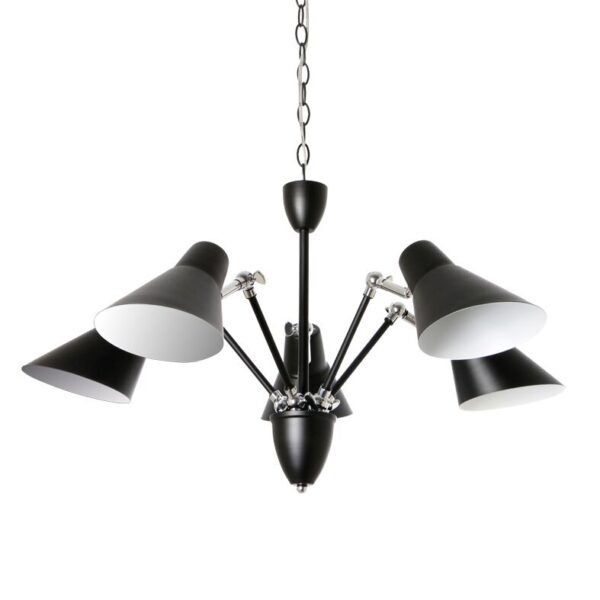 Κρεμαστό Φωτιστικό Οροφής με Ρυθμιζόμενες Κεφαλές 5xE27 Ø720 Μεταλλικό Μαύρο-Λευκό ACA DECOR – TNK854575PB
