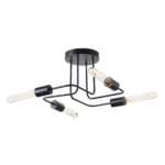 ACA DECOR   – Φωτιστικό Οροφής 4XE27 Μεταλλικό Μαύρο Ματ Φ44XH21cm