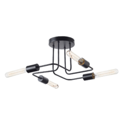 ACA DECOR   – Φωτιστικό Οροφής 4XE27 Μεταλλικό Μαύρο Ματ Φ44XH21cm