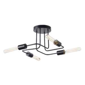 ACA DECOR   – Φωτιστικό Οροφής 4XE27 Μεταλλικό Μαύρο Ματ Φ44XH21cm
