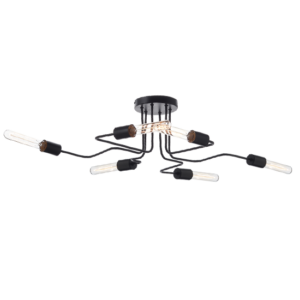 ACA DECOR   – Φωτιστικό Οροφής 6XE27 Μεταλλικό Μαύρο Ματ 73X50XH21cm
