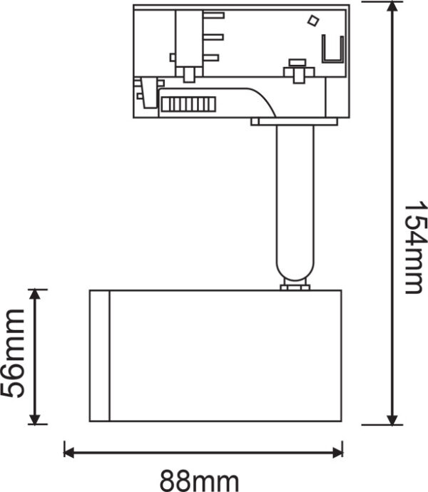 ΦΩΤΙΣΤΙΚΟ ΣΠΟΤ ΡΑΓΑΣ ΤΡΙΦΑΣΙΚΟ 4 ΚΑΛΩΔΙΩΝ ΣΕ ΜΑΥΡΟ ΧΡΩΜΑ 1xGU10 ACA- TS68GU4CB