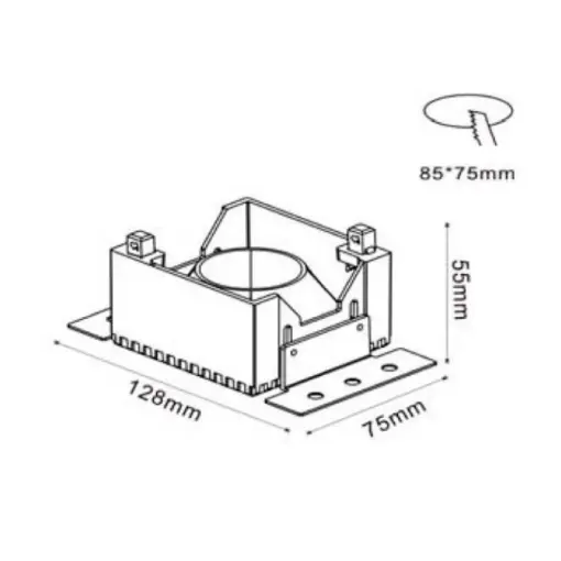 ΣΠΟΤ ΧΩΝEYTO FRAMELESS ΣΤΑΘΕΡΟ 78x78mm 1xMR16/GU10  ME ANAKΛΑΣΤΗΡΑ ΛΕΥΚΟ UNIVERSE – 1-U008129