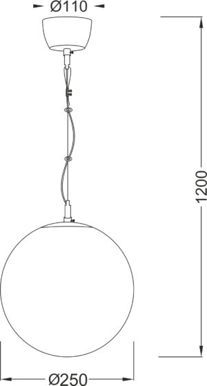 Κρεμαστό Φωτιστικό 1ΧΕ27 Ø250 Σφαιρικό Λευκό Γυαλί ACA DECOR  – V2010C250