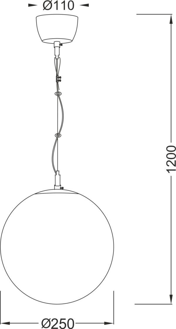 Κρεμαστό Φωτιστικό 1ΧΕ27 Ø250 Σφαιρικό Λευκό Γυαλί ACA DECOR  – V2010C250