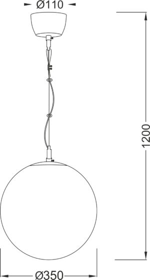 Κρεμαστό Φωτιστικό 1ΧΕ27 Ø350 Σφαιρικό Λευκό Γυαλί ACA DECOR  – V2010C350