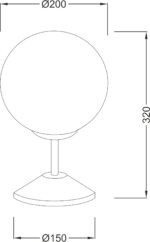Πορτατίφ 1ΧΕ14 Σφαιρικό Λευκό Γυαλί ACA DECOR – V2112T