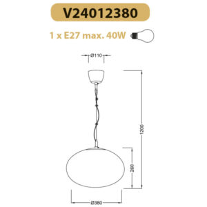 Κρεμαστό Φωτιστικό 1ΧΕ27 Οβάλ Λευκό Γυαλί ACA DECOR  – V24012380